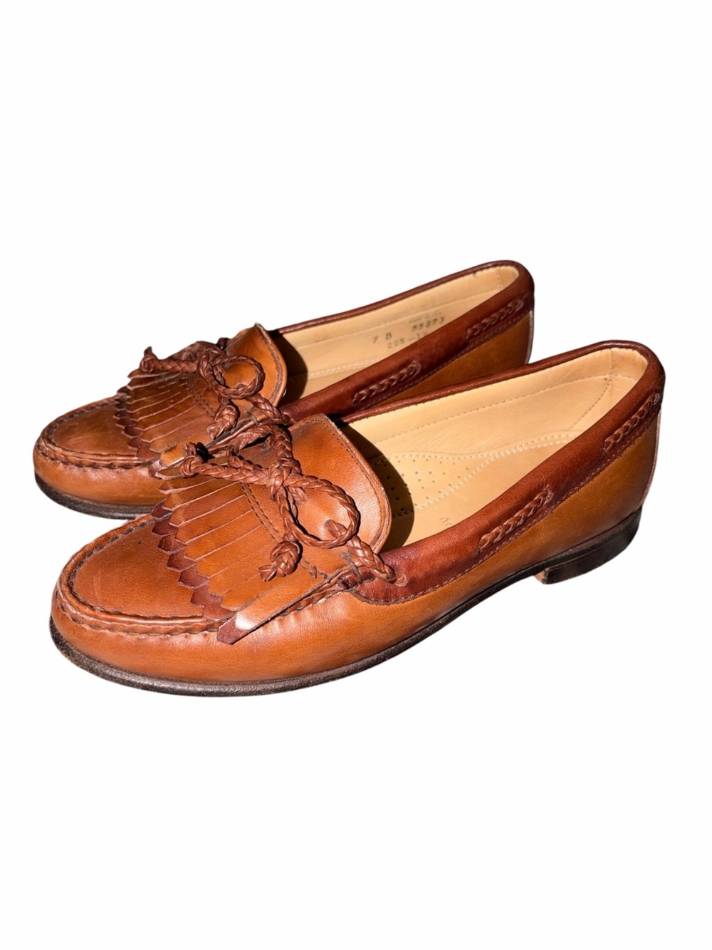 Allen Edmonds Abby Brown Leather Kiltie Tassel Loafers Women’s 7 Preppy Heritage